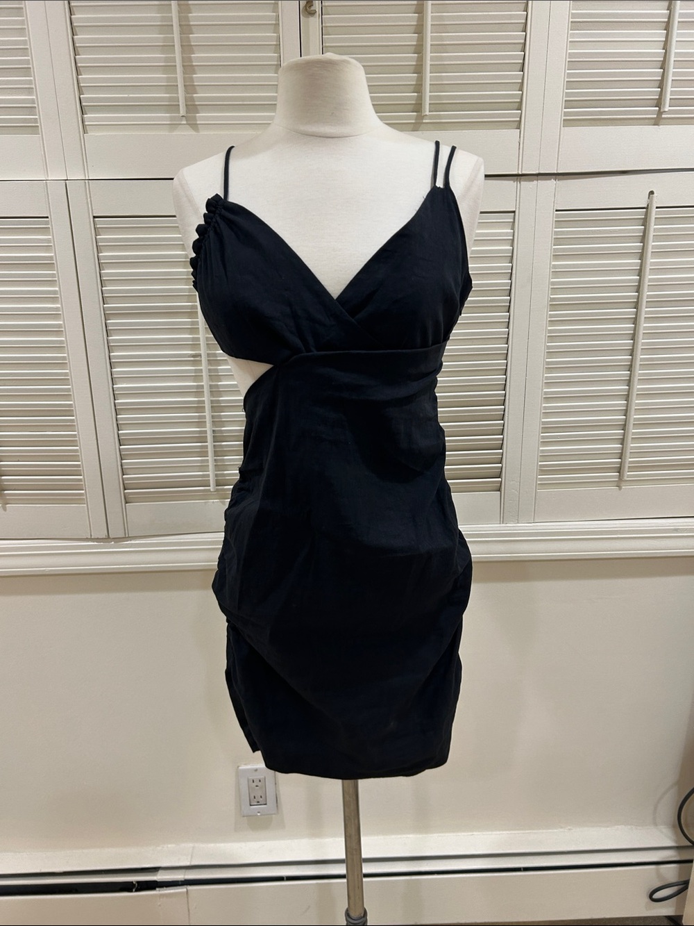 New Zara Women’s Black Cutout Spaghetti Strap Dress